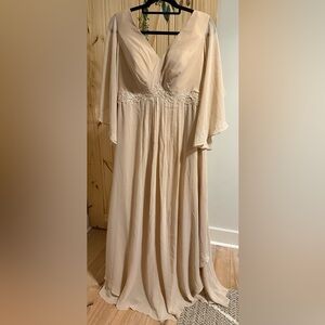 Chic Beige Long Sleeve Dress